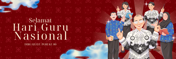 Merah Tua Biru Desain Minimalis Selamat Hari Guru Nasional Email Header